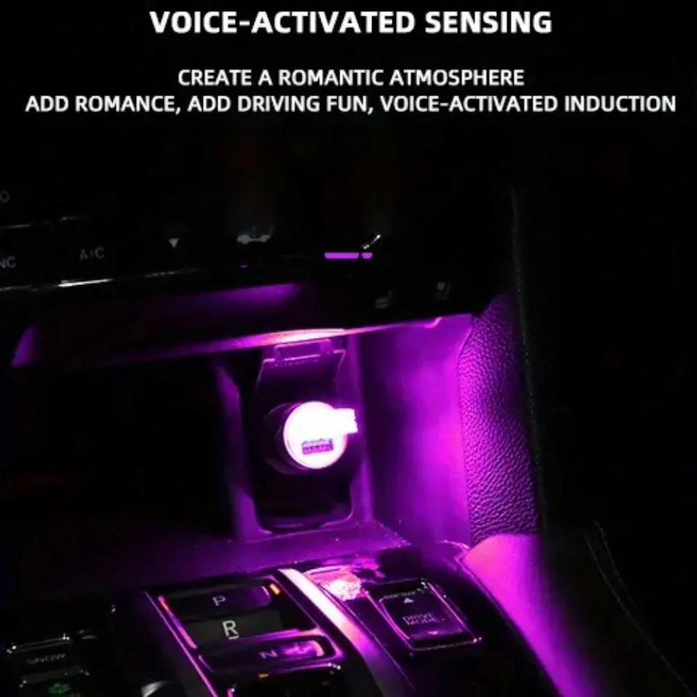 USB LED Car Ambient Light – RGB Interior Mood Lighting for Auto Decoration (Portable Night Light Accessory)