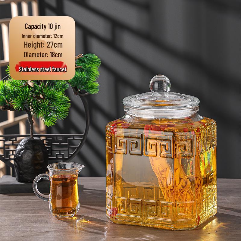Роскошная герметичная банка для настаивания вина и байцзю с краном для домашнего использования