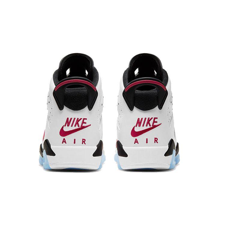 Детские кроссовки Air Jordan 6 Retro GS Carmine 2021 Белый Черный 384665-106