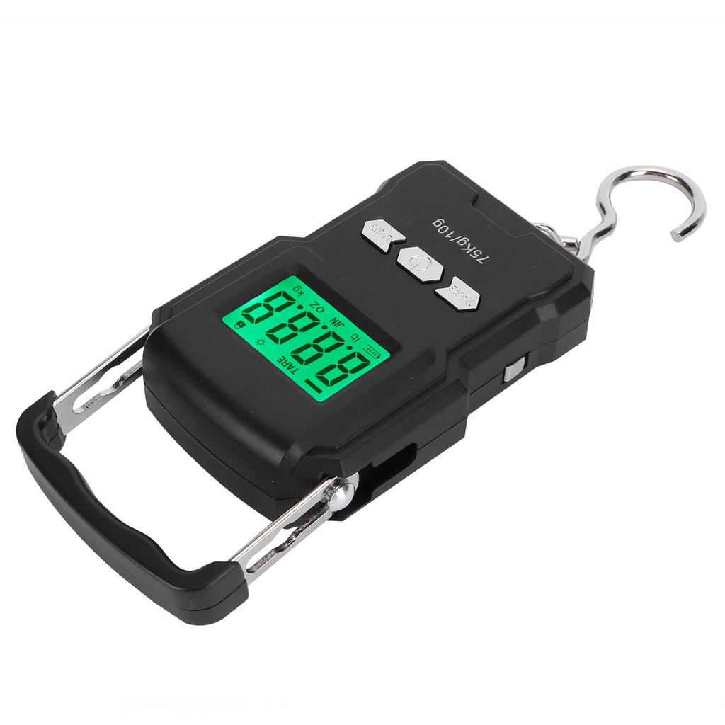 Портативные цифровые весы, цифровой дисплей, подвесной крючок, электронные весы с измерительной лентой, 75 кг