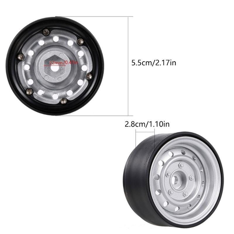 12mm Beadlock Wheel Rims Remote Control Car Wheel Hubs Upgrading Wheel Rims Modification Part for 1:10 SCX10