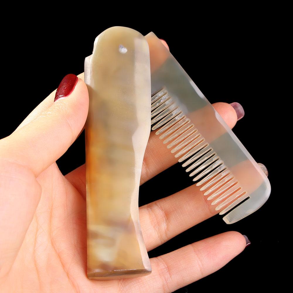 Girl Hair Styling Tool Hairdressing Yak Horn Comb Massage Comb Foldable Hair Care Tool