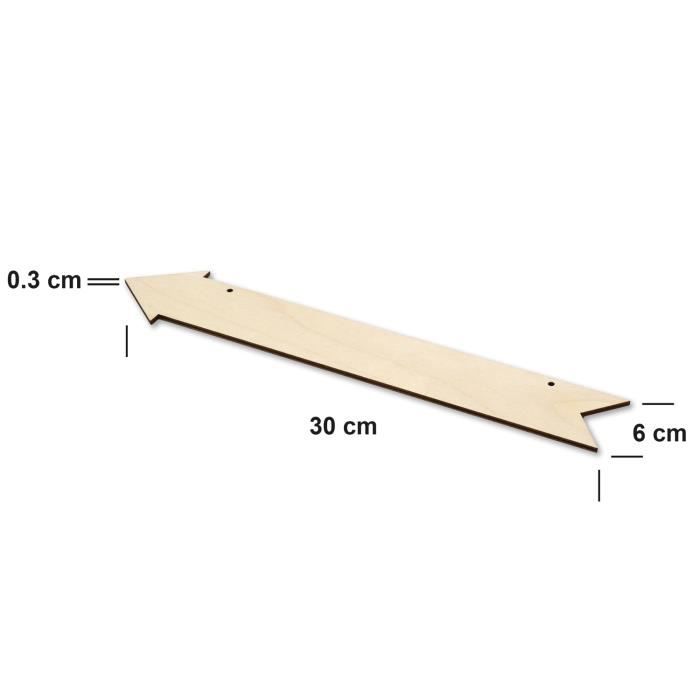 Flèches Décoratives - Creative Deco - 30 x 6 cm - Bois Contreplaqué - 5 pièces - A suspendre