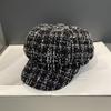 Осень и Зима Новый Стиль Маленькая Ароматная Твидовая Восьмиугольная Шляпа Модная Атмосфера Маленькая Шляпа Гаврош Утиный Язычок Берет Модный