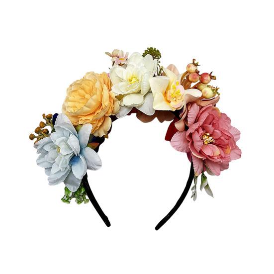 Imitation Flower Decor Hair Hoop Elastic Design Travel Party Headband Various Styles Floral