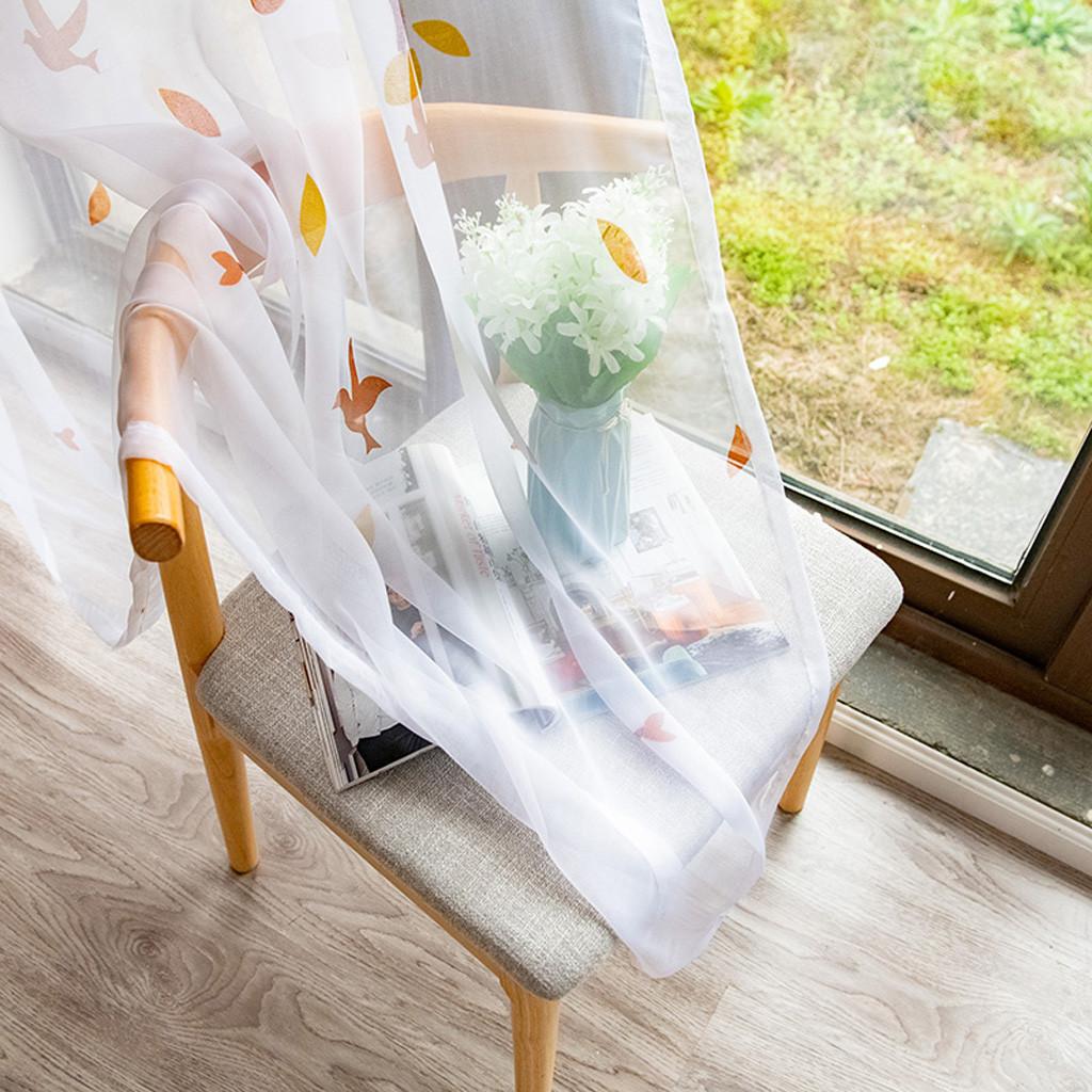 (Семидневный)Листья прозрачные занавески Тюль Обработка окон вуаль драпировка балдахин 1 панель ткань