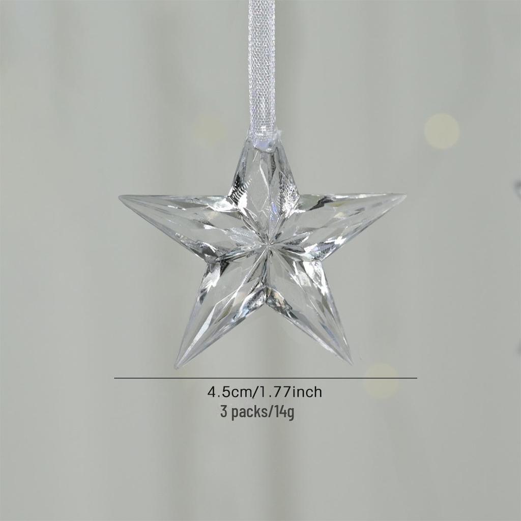 Transparent Christmas Tree Ornaments: Icicles, Snowflakes, and Deer Pendants