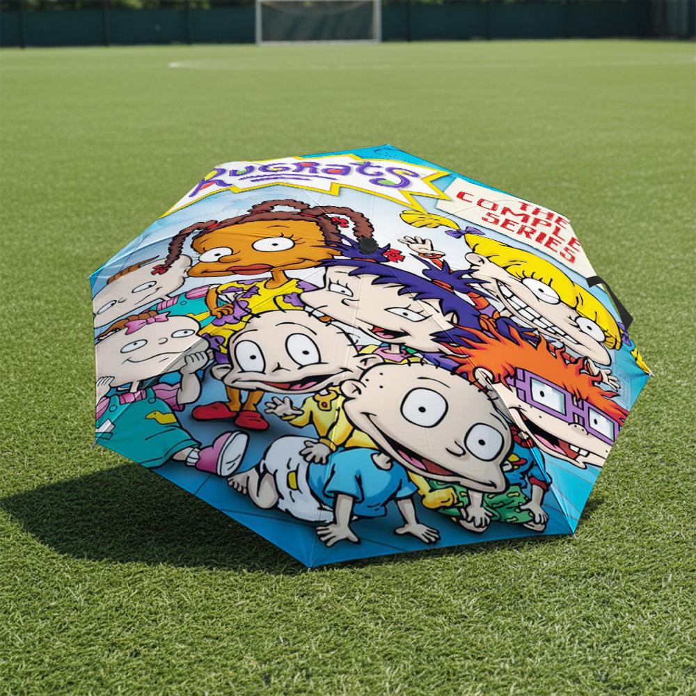 1 шт. Автоматический складной зонт - Узор Rugrats, Портативный и складной дизайн с 8 спицами, Рождественские и Дни Рождения Подарки