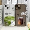Забавный чехол для телефона с рисунком айс-кофе для IPhone 16 15 14 12 11 Pro 13 Max Mini XR X SE4 7 8 16 Plus Милый мультяшный маття-милк Прозрачная крышка