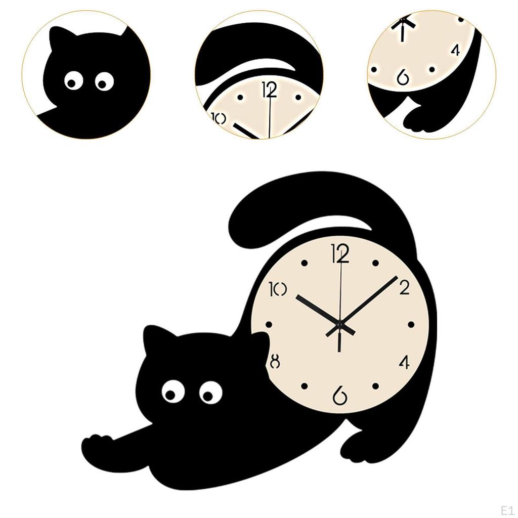 Настенные часы с изображением животных, кошка, акриловые, подвесные для ванной комнаты