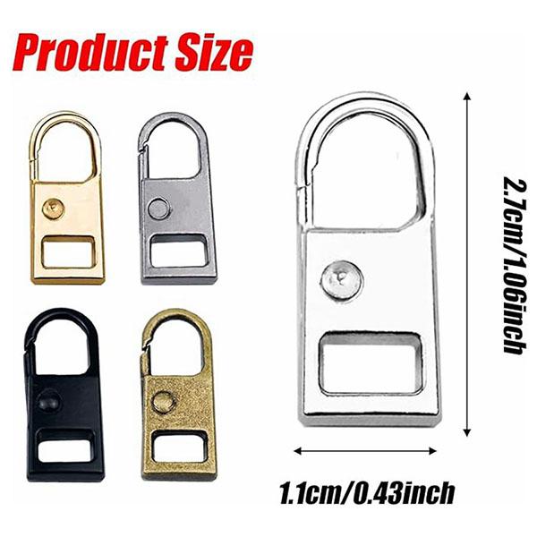 5 Pcs Zipper Pull Replacement Zipper Repair Kit Zipper Slider Pull Tab Metal Zipper Fixer Head for Luggage Backpack Jacket Suitcase Coat