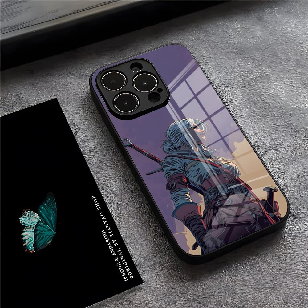 Чехол для телефона W-Witcher для iPhone 17 Pro Max 15 Pro 16 14 Plus 12 13 Mini 11 Pro Ударопрочный стеклянный чехол