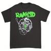 Summer Men's and Women's Black Patterned Round-neck T-shirts - Graffiti Skull and "RAMZID" Print Urban Street Style