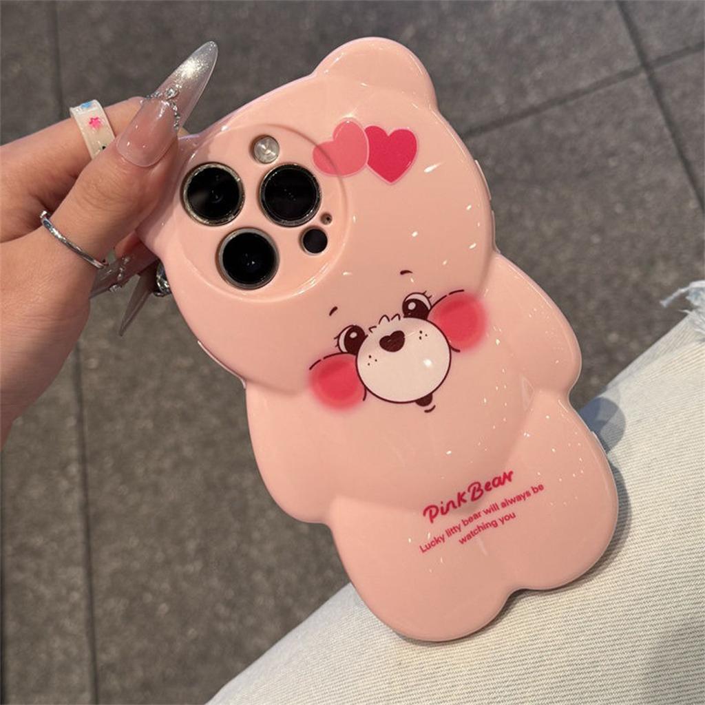 Cartoon Bear Shell TPU Japanese and Korean Trendy Men's New Creative Internet Celebrity Couple Small Fresh Personality Fashion Soft Mobile Phone Case