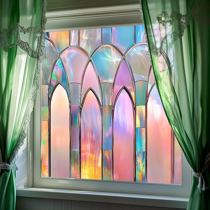 50x50 см электростатическая наклейка на стекло съемная наклейка на окно с цветком разноцветная