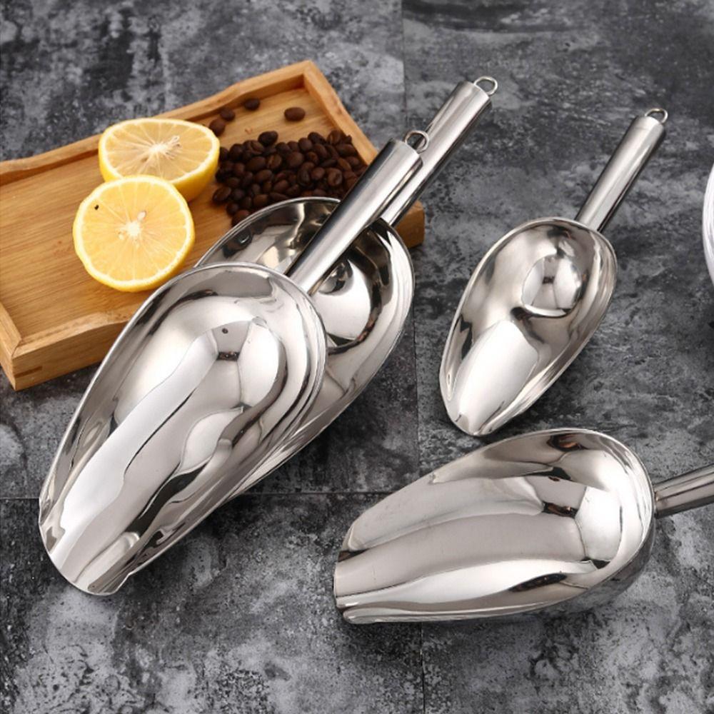 8/9/10/11/12in Stainless Steel Ice Shovel Heavy Duty Beans Shovel Dry Goods Shovel  Kitchen Utensil