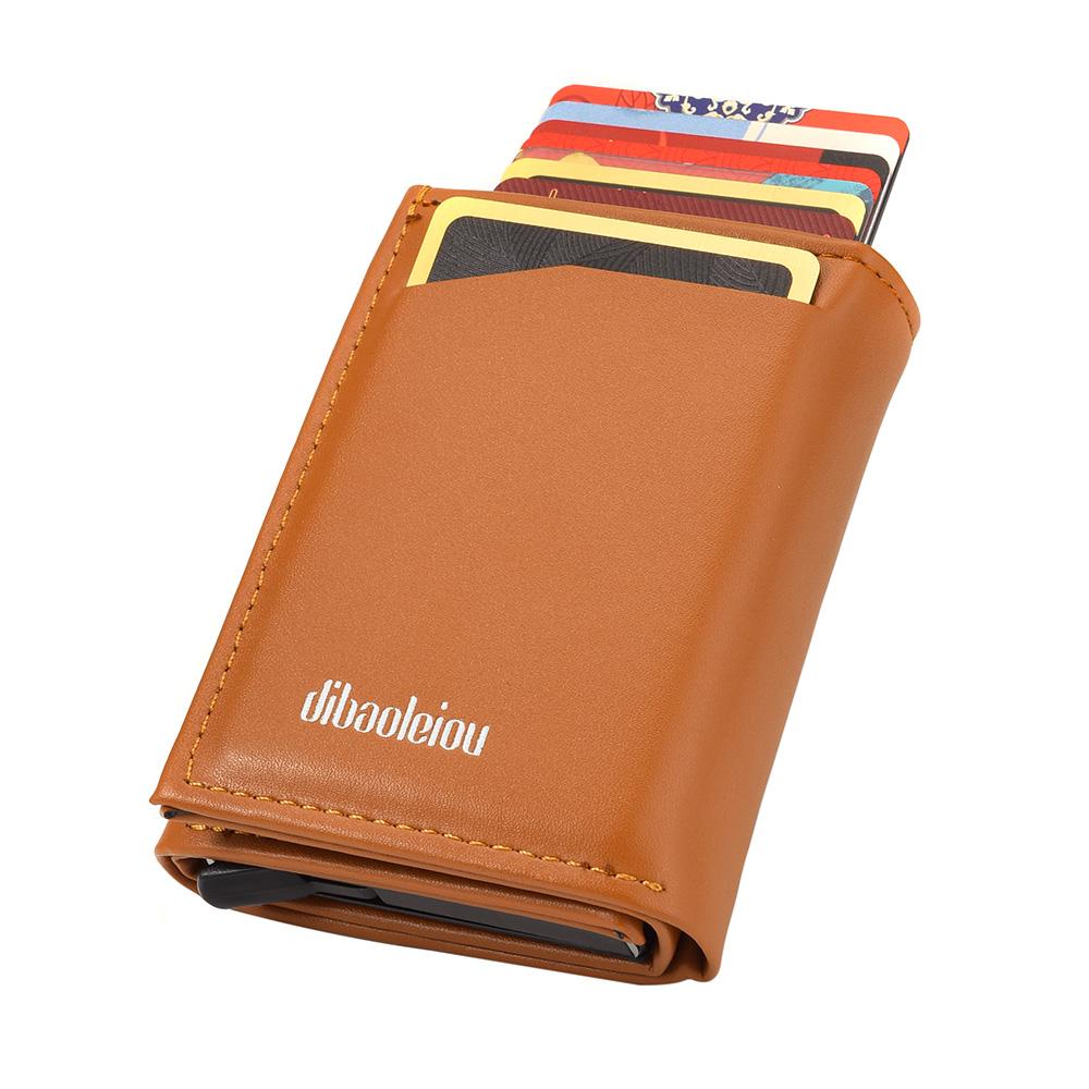 Автоматический держатель для удостоверения личности Мужской кардхолдер Тройной повседневный Женский мини-кошелек