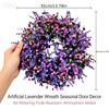 Lifelike Artificial Lavender Wreath Plastic Door Hanging Wreath Front Gate Wreath  Office Decor