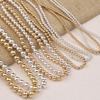 Natural Hematite Stone KC Gold/Silver Color Plated Beads Round Loose Beads For Jewelry Making DIY Bracelets Necklace Accessories