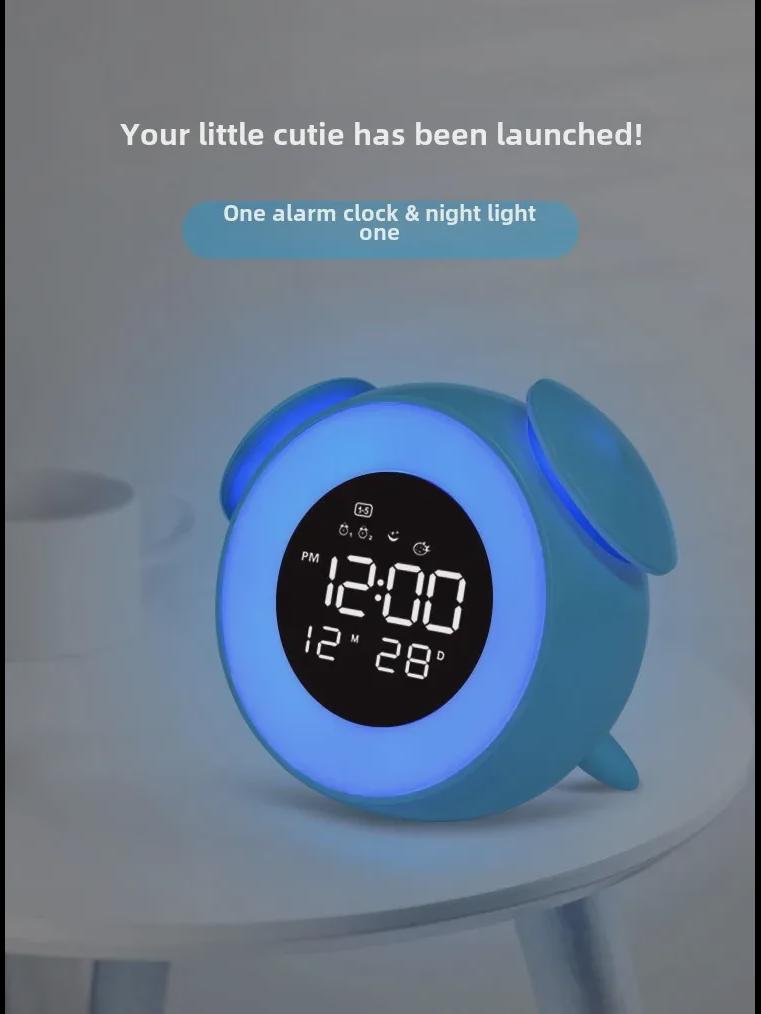 Светодиодный цветной будильник с эффектом заката, сенсорным светом и звуком