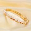 Lightweight Metal Cloisonne Floral Bangle Rhinestone Thin Bracelet  Holiday Presents