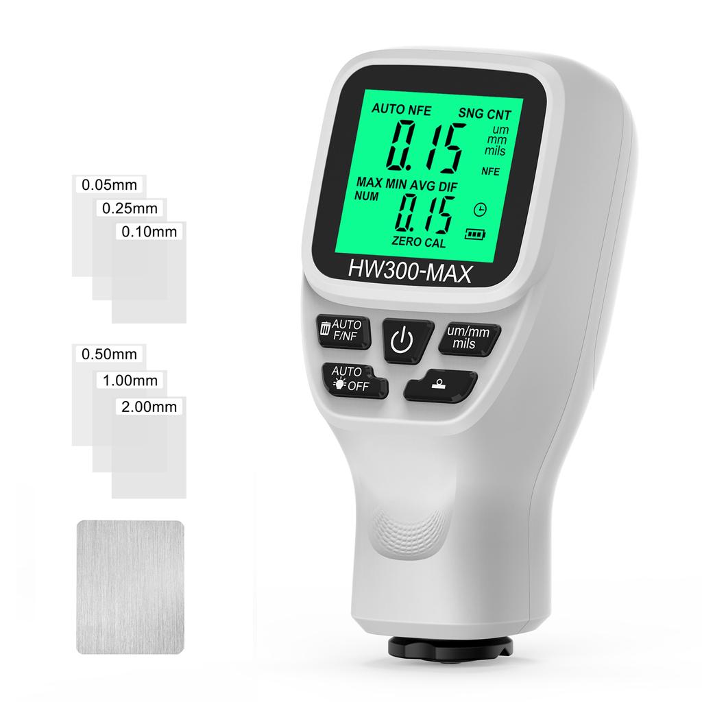 0-2000um HW300-MAX Тестер толщины автомобильной краски Автомобильная пленка для краски Автоматический толщиномер Измерительные инструменты Толщиномер покрытия Высокая точность