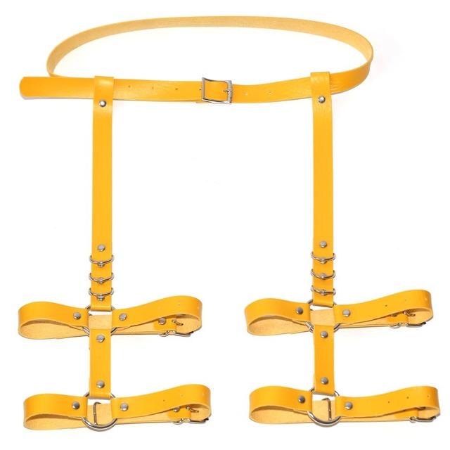 Сексуальные ремни-подвязки Harajuku ручной работы с розовым бантом, кожаные подтяжки, ремни с уплотнительным кольцом, ремень для ног