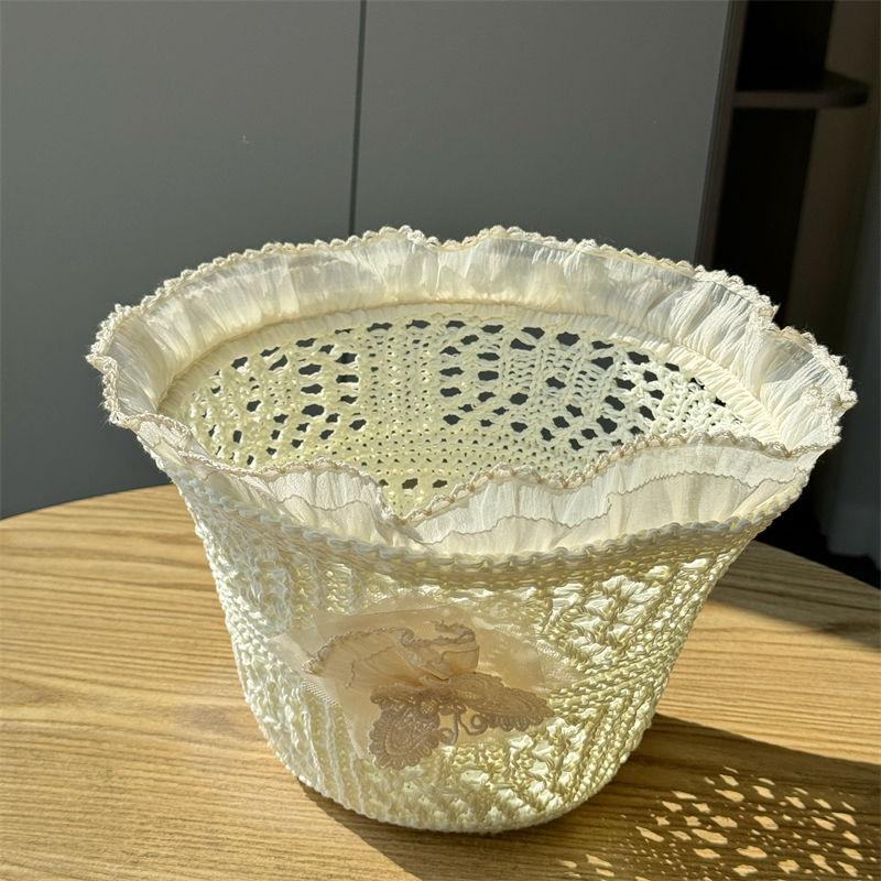 Французская кружевная шляпа-ведро для женщин, весна-лето, новая, полая, солнцезащитная шляпа для рыбака на берегу моря