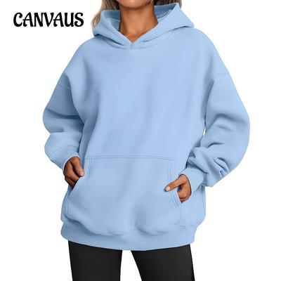 Женская толстовка с капюшоном и карманом больших размеров на весну и осень