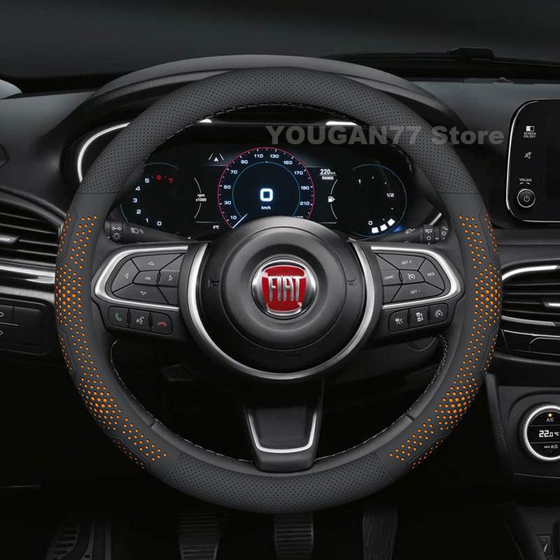 Кожаная накладка на руль автомобиля для Fiat Tipo 500x Scudo 2017-2022 2023 Чехлы для Чехлов Автомобильный интерьер Fiat Dobio Аксессуары