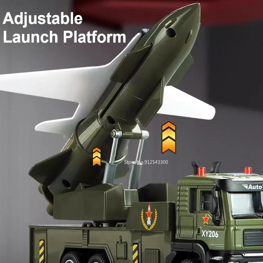 1:32 Scale Drone Launch Model Car Toy Rotatable Launch Pad  Alloy Diecast Sound Light Pull Back Military Vehicles for Kids Gifts