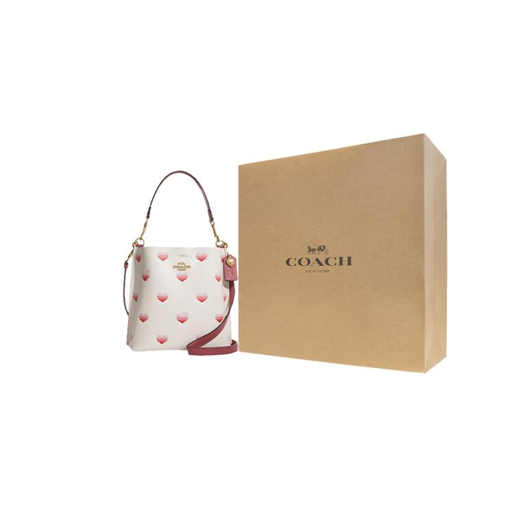 New COACH Mollie Split Cow Leather Bucket Bags Handbags Shoulder Bag Crossbody Bag Small Size Women's Chalk White CA249-IMCAH