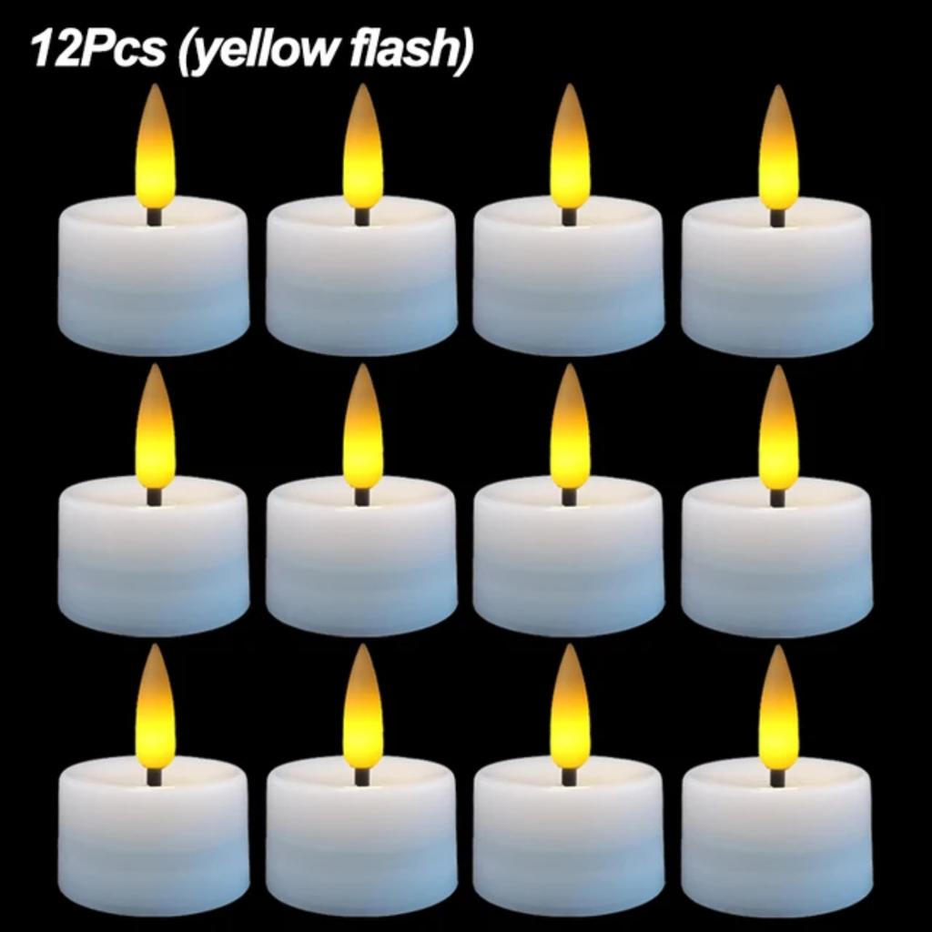 New 6pcs Beautiful Romantic Flameless Flickering LED Tea Lights, Battery Powered Fake Candles for Wedding, Birthday Party Decora