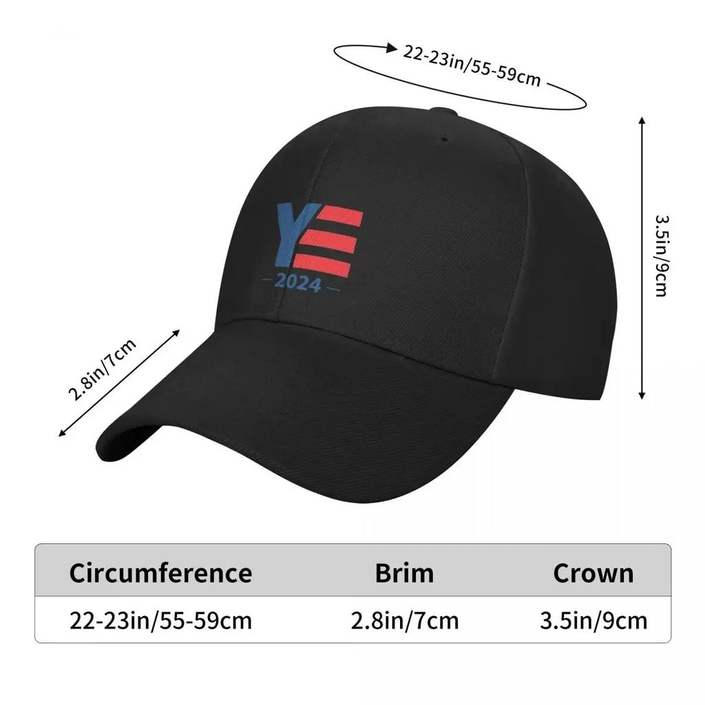 Ye for President 2024 Baseball Cap Golf Hat Man Hat Beach Man Women's