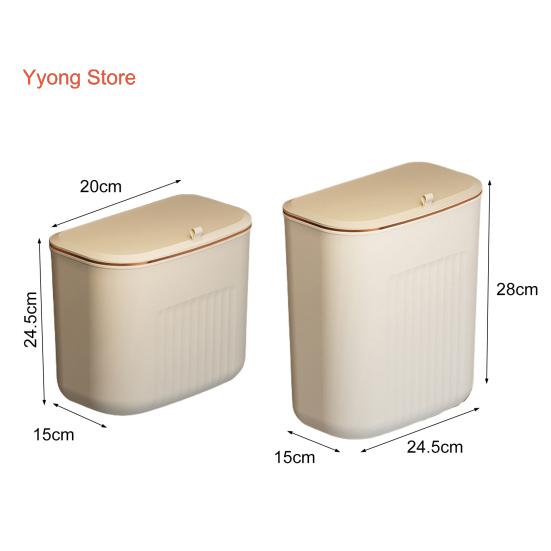 Enlarge Caliber Hanging Trash Bin with Lid Punching Free Strong Load-bearing Kitchen Large Capacity Wall Mounted Garbage Can Household Products