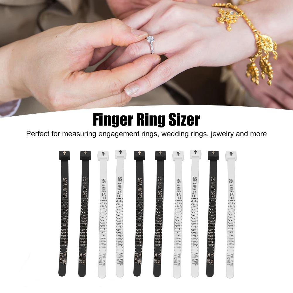 10pcs Reusable Design Finger Measuring Gauge Plastic Ring Measurement Tool For Men