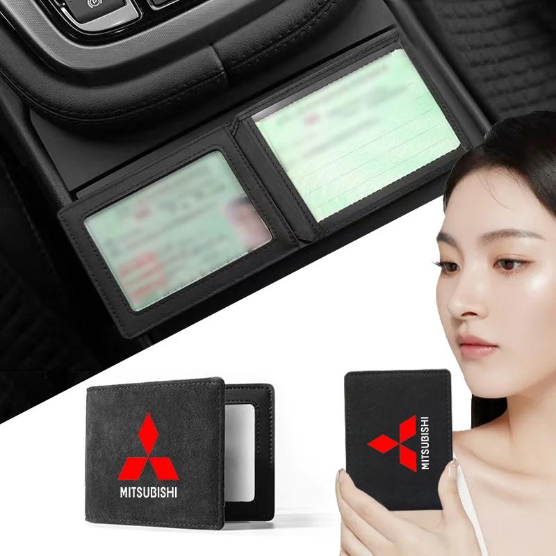 jvbn10 Portable Car Driver License Holder PU Leather Card Bag Interior Accessories for Mitsubishi Outlander Lancer Pajero ASX L200 Xpan
