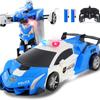 Transform Remote Control Car - Transform Robot RC Car, 2.4Ghz Transforming Police Car Toy, One-Button Deformation Toys for Kids