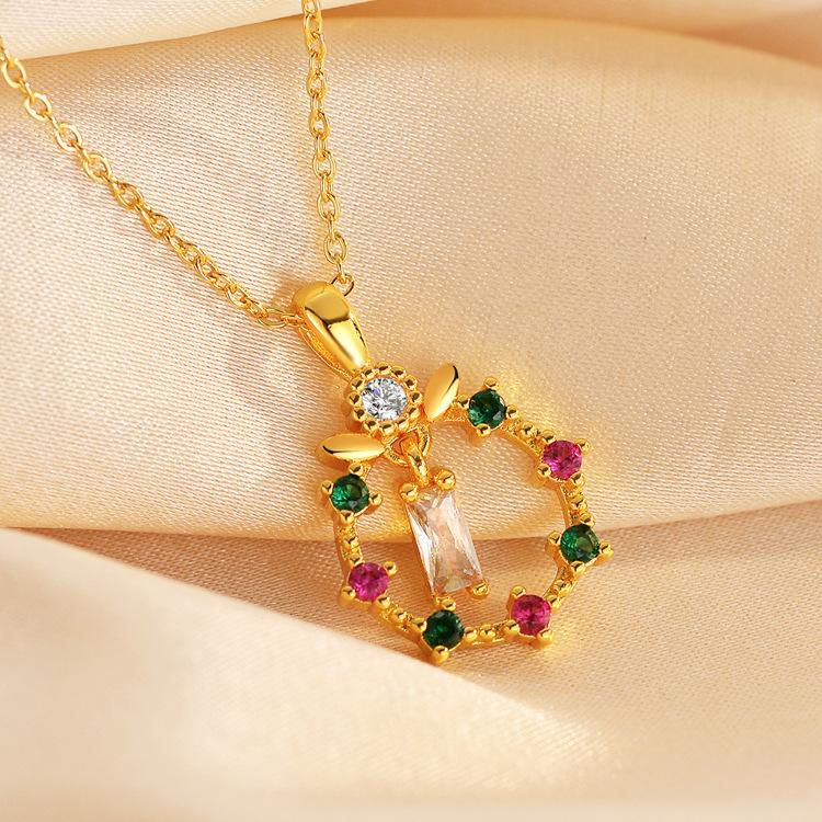 Versatile Fashion Necklace Women's Micro Zircon Color Personality Design Diamond Clavicle Chain