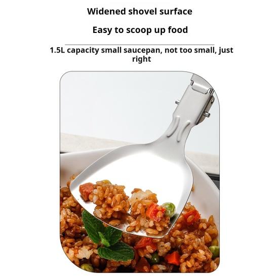 Складной набор посуды из нержавеющей стали с запирающейся ручкой, портативная лопатка для кемпинга, ложка, лопата