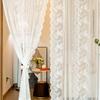 1 шт. кружевная занавеска французская полая пряжа вентиляция домашний декор французский экран белый шифон спальня принадлежности