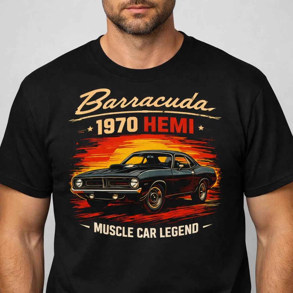 1970 Barracuda HEMI Ретро Закат Масл-кар Унисекс Графическая футболка Подарок
