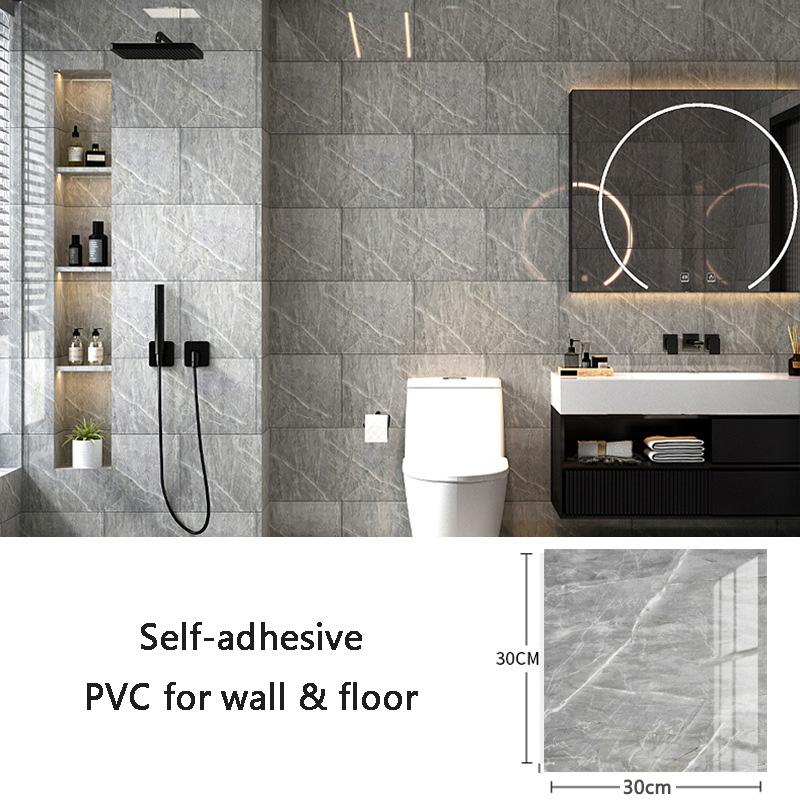 Self-adhesive Imitation Marble Wall Stickers 30x30cm PVC Floor Stickers Waterproof Bathroom Living Room Kitchen Decoration Decal