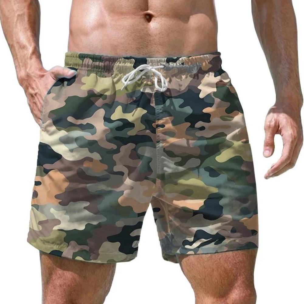 Summer Men's Camouflage 3D Printed Beach Shorts