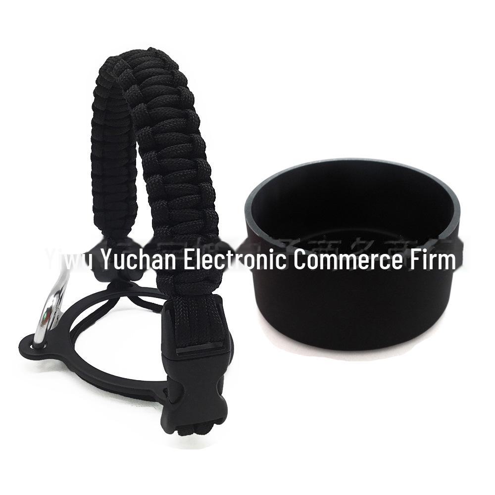 Top Thermos Cups with Silicone Non-Slip Sleeves, Hand-Woven Ropes, and Cup Handles