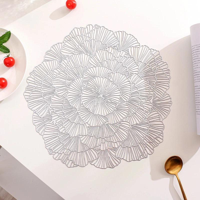 Placemat PVC Washable Mats for Dining Table Decor Mat Non-slip Placemat Set In Kitchen Accessories Cup Coaster Wine Pad