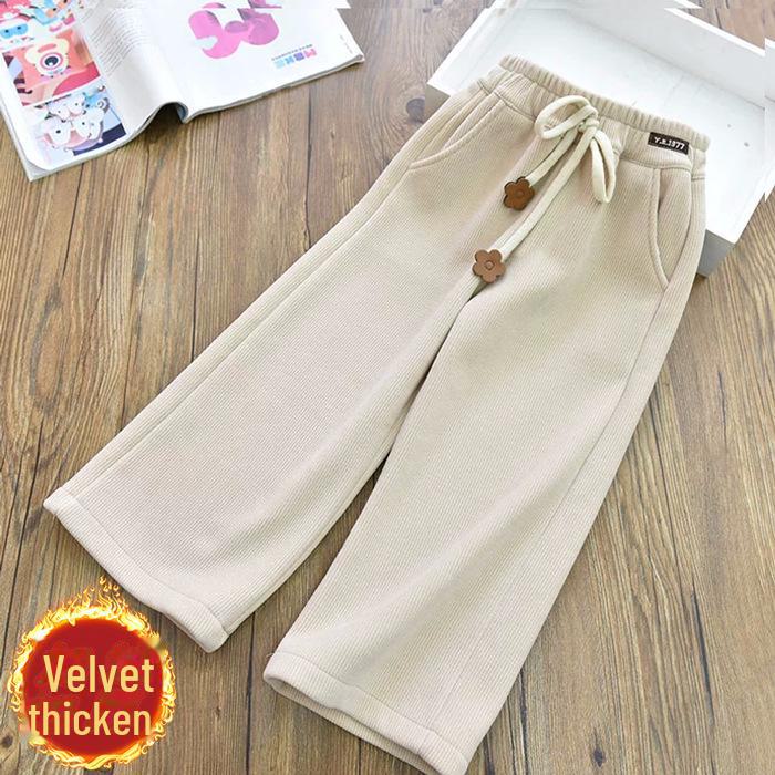 Широкие брюки из вельвета и вельвета для девочек — плотные, стильные и повседневные на осень/зиму