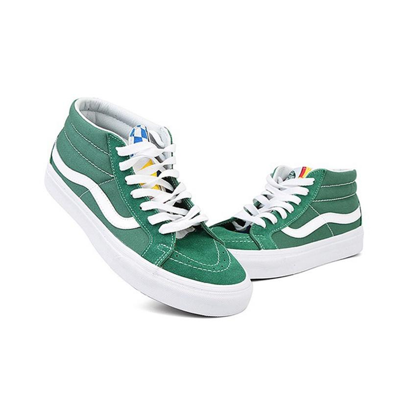 Vans Sk8 Легкие кроссовки-скейты с обхватом средней высоты Унисекс Белый Зеленый VN0A391FTOY