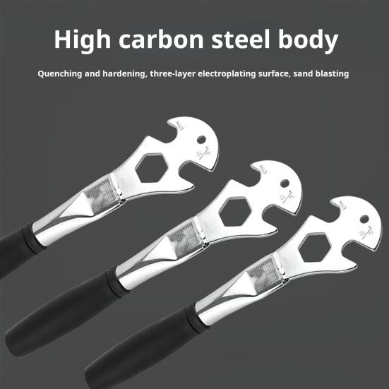 Ключ для педалей велосипеда с противоскользящей ручкой, прочная углеродистая сталь 15/24 мм, инструмент для снятия педалей горного велосипеда, шоссейного велосипеда, инструмента для ремонта скутера