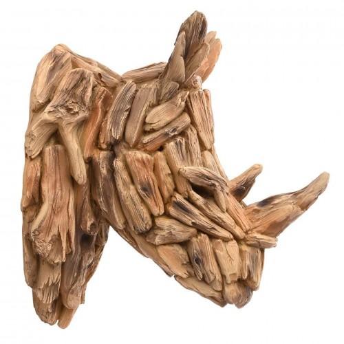 Naturecraft Resin Driftwood Collection Rhino Head Wall Art